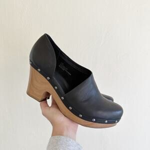 Korkease Korks Arielle D'Orsay Leather Heeled Clog Sz 10